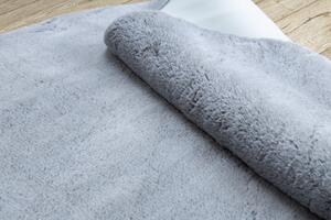 Okrúhly prateľný koberec LAPIN shaggy, sivý / slonová kosť
