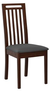 Jedálenská stolička s čalúneným sedákom ENELI 10 - orech / tmavá šedá