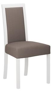 Jedálenská stolička s látkovým poťahom ENELI 3 - biela / hnedá 1