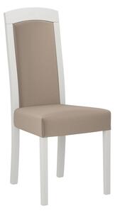 Jedálenská stolička s čalúneným sedákom ENELI 7 - biela / béžová