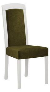 Jedálenská stolička s čalúneným sedákom ENELI 7 - biela / tmavá olivová