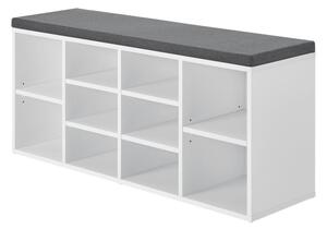Lavica na topánky 104x30x48 cm - biela