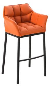 Barová stolička Damas B4 ~ koženka, čierny rám - Oranžová