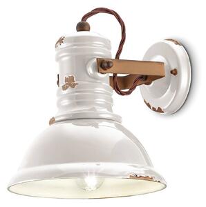 Keramická nástenná lampa C1693 v bielom industriálnom štýle