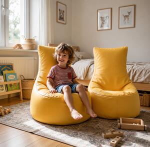Gaming set 2× sedací vak Seat S žltý – ekokoža