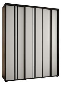 Šatníková skriňa ASIRI 6 - 190/45 cm, čierna / biela / čierna