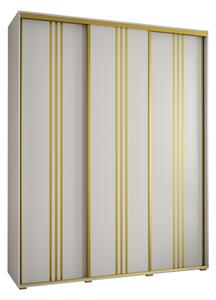 Šatníková skriňa ASIRI 6 - 200/60 cm, biela / zlatá