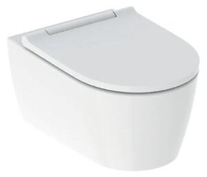Geberit ONE - Závesné WC s doskou SoftClose, TurboFlush, matná biela/lesklý chróm 500.202.JT.1