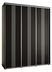Šatníková skriňa ASIRI 6 - 200/60 cm, čierna / strieborná