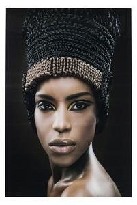 KARE DESIGN Obraz na skle Royal Headdress Face 150 × 100 cm 150 × 100 × 4 cm
