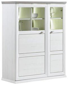 VYSOKÁ KOMODA, sivá, biela, 110,2/134,3/43 cm Hom`in - Komody