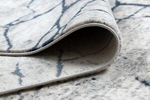 Moderný koberec REBEC 51184A Mramor, Strapce- krémovo/tmavo modrý