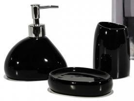 AB LINE 706189GL - Kúpeľňový set 3 kusy čierny, keramika