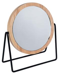 Erga Plain, voľne stojace kozmetické zrkadielko, čierna matná-hnedá, ERG-08121