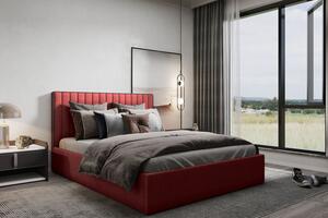 Čalúnená jednolôžková posteľ ANNELI - 120x200, červená