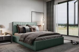Čalúnená manželská posteľ ANNELI - 160x200, zelená