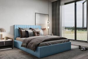 Čalúnená manželská posteľ ANNELI - 160x200, modrá