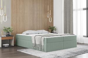 Čalúnená jednolôžková posteľ UZMA - 120x200, svetlo zelená