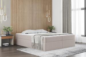 Čalúnená manželská posteľ UZMA - 180x200, krémová