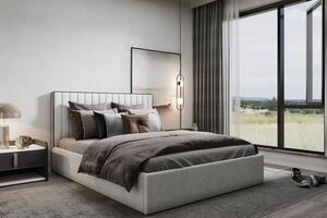 Čalúnená manželská posteľ ANNELI - 160x200, svetlo šedá