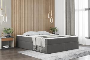 Čalúnená manželská posteľ UZMA - 180x200, šedá