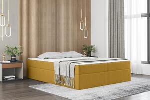 Čalúnená manželská posteľ UZMA - 160x200, žltá