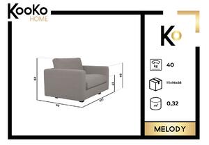 KOOKO HOME Kreslo Melody 107 × 95 × 82 cm