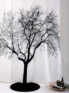 Erga Peva, sprchový záves 180x200cm, polyester, biela-čierna vzor strom, ERG-04440
