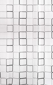 Erga Peva, sprchový záves 180x200cm, polyester, biela-čierna, ERG-06894