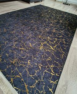 Moderný koberec Parys v čierno-zlatom prevedení | nízky vlas Rozmer: 50x80 cm