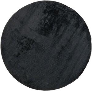 HU Okrúhly Čierny koberec Plush Deluxe Rozmer: 60x60 cm