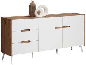 ŠIROKÁ KOMODA, biela, dub artisan, 164/78/40 cm Carryhome - Online Only drobný nábytok, Online Only