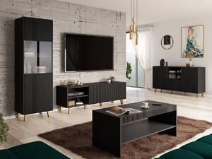 Zostava nábytku do obývacej izby Sinenko I, Farby: čierna + čierna + zlatá Mirjan24 5903211214547
