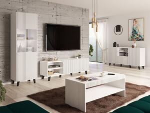 Zostava nábytku do obývacej izby Sinenko I, Farby: biela / biela + čierna Mirjan24 5903211214554