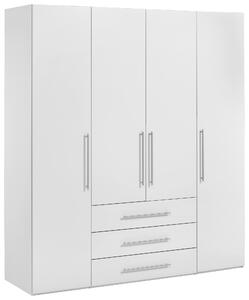 SKRIŇA S OTOČNÝMI DVERAMI, biela s vysokým leskom, biela, 196/219/59 cm Xora - Skrine