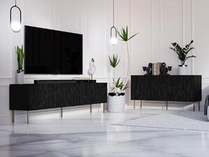 Zostava nábytku do obývacej izby Lameller, Farby: čierna + čierna + zlatá Mirjan24 5903211215490