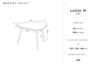 Odkladací stolík Lotier 77 × 70 × 48 cm MAZZINI SOFAS