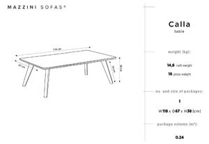 Odkladací stolík Calla 118 × 67 × 38 cm MAZZINI SOFAS
