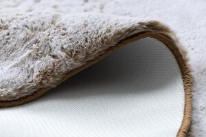 Okrúhly prateľný koberec LAPIN Shaggy, béžový/ slonovinová kosť