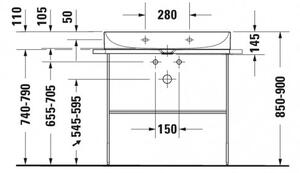 Duravit DuraSquare - Umývadlo do nábytku 800x470 mm, bez prepadu, biela 2353800041