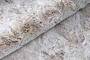 Okrúhly prateľný koberec LAPIN Shaggy, béžový/ slonovinová kosť