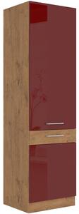 Vysoká kuchyňská skříň policová 60x210 cm LOUSIE - Černá / Dub artisan