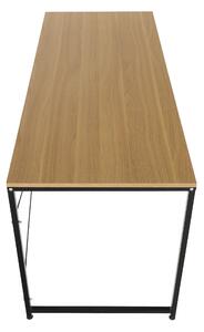 KONDELA Písací stôl, dub/čierna, 150x60 cm, MELLORA
