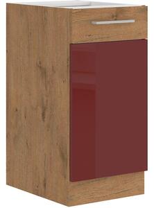 Spodní kuchyňská skříňka 40 cm 25 - MYSTIC - Béžová lesklá / Dub artisan