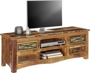 NÍZKA KOMODA, recyklované drevo, viacfarebná, 140/50/45 cm Landscape - TV nábytok