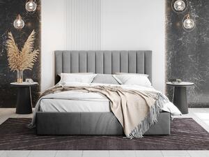 Čalúnená manželská posteľ 160x200 SELHOM - šedá