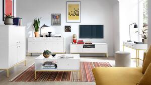 Nábytok do obývacej izby PANRUP 2 - biela / zlatá