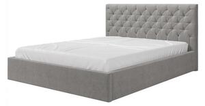Čalúnená manželská posteľ s úložným priestorom 180x200 DOZIER - šedá