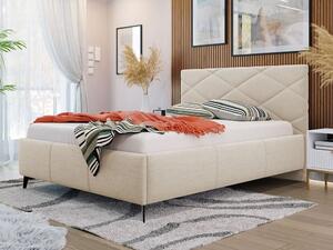 Čalúnená manželská posteľ s úložným priestorom 180x200 EMORIN - béžová