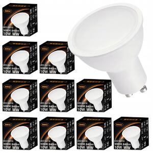 BERGE Sada 10x GU10 LED žiaroviek 10W - tepla biela
